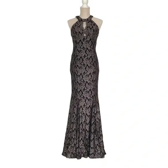 NW Nightway Dresses | Fully Lined Black and Champagne Colored NW Nightway Maxi Dress in Size 4 | Color: Black/Red | Size: 4 | Shescaposh's Closet